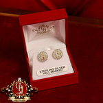 Baguette Circle Studs (Gold-Plated)