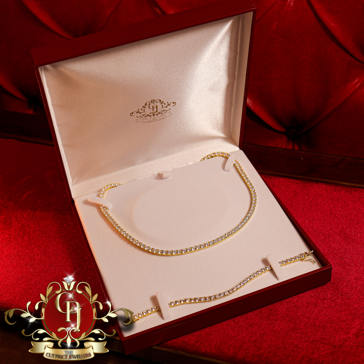 Gold-Plated Tennis Set | The Cut Price Jewellers