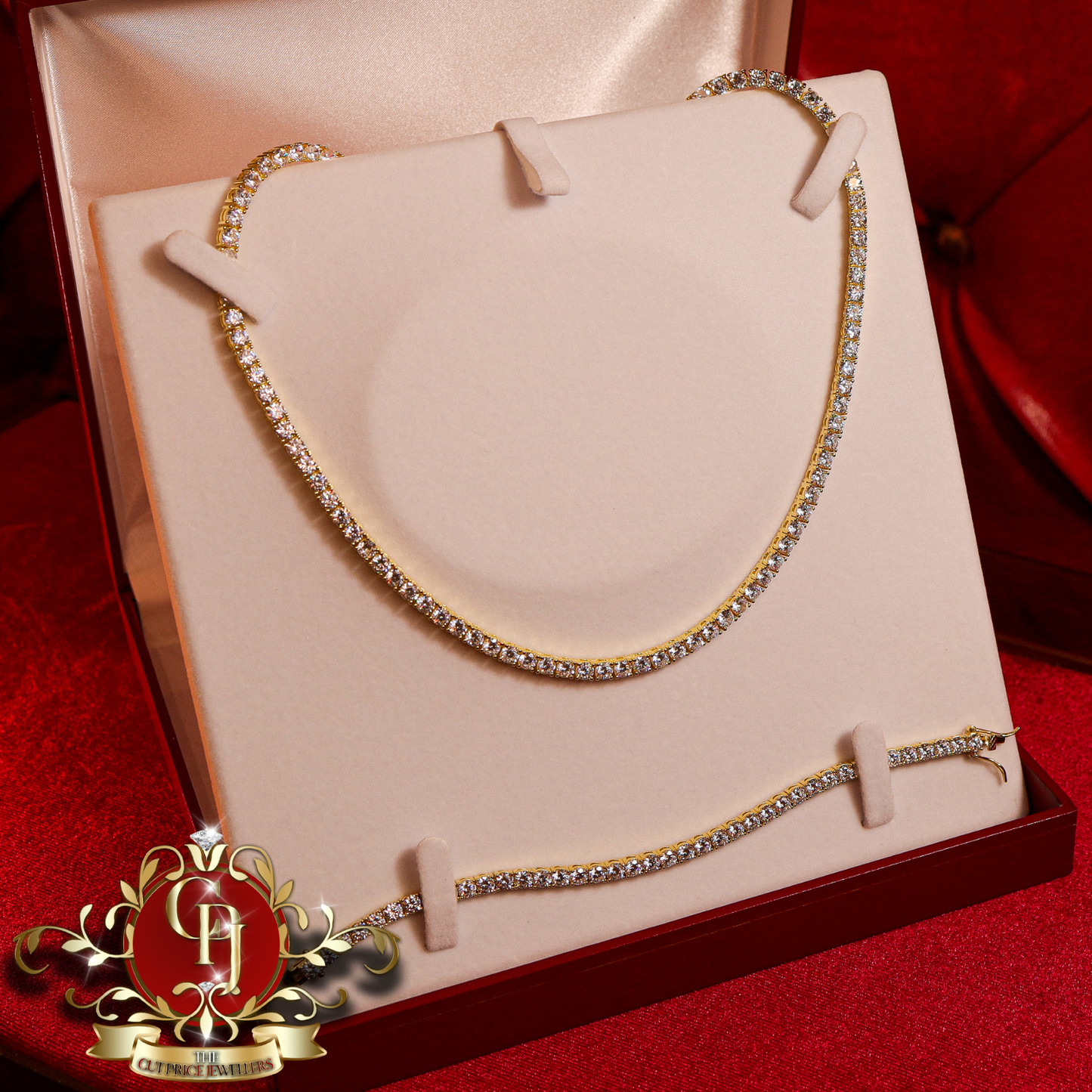 Gold-Plated Tennis Set | The Cut Price Jewellers