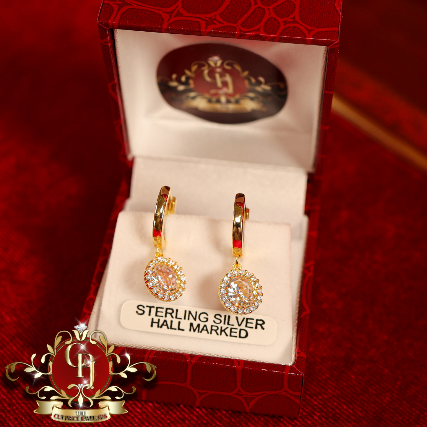 CHRISTMAS DROP NO.4: "Thea" Drop Earrings (Gold-Plated with Cubic Zirconia) | The Cut Price Jewellers