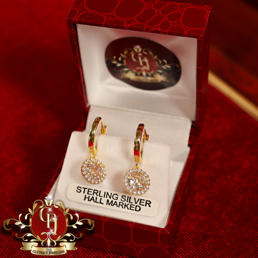 CHRISTMAS DROP NO.4: "Thea" Drop Earrings (Gold-Plated with Cubic Zirconia) | The Cut Price Jewellers