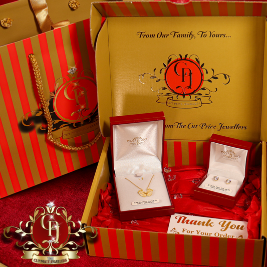 "Tiny Toes" Gift Box (Gold-Plated with Cubic Zirconia) | The Cut Price Jewellers