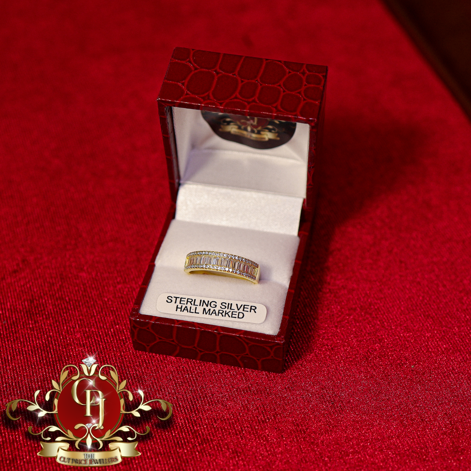 The "Lola" Gold-Plated Baguette CZ Ring