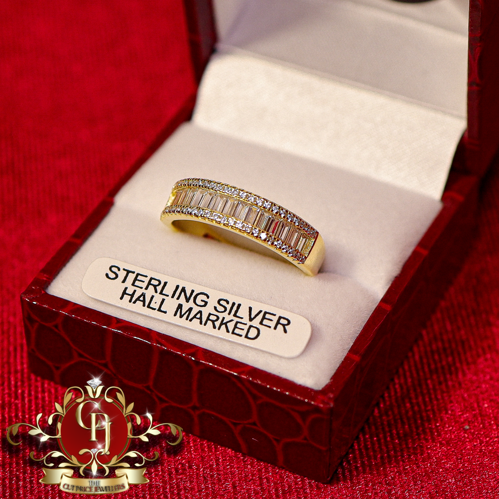 The "Lola" Gold-Plated Baguette CZ Ring
