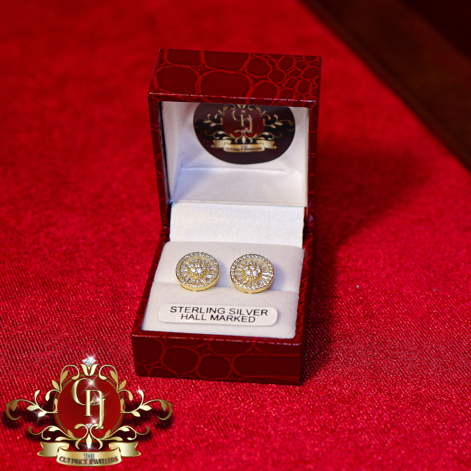 The "Kelsey" Studs (Gold-Plated Sterling Silver & Cubic Zirconia)