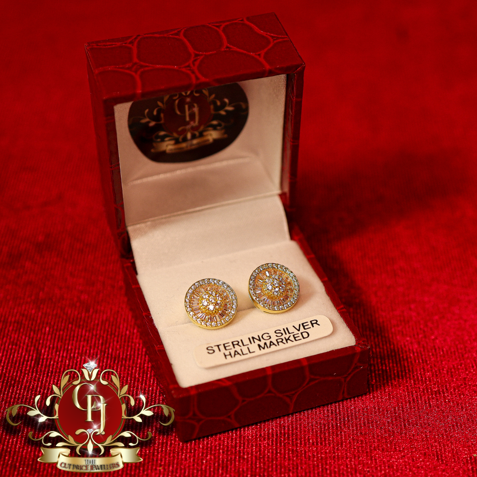 The "Kelsey" Studs (Gold-Plated Sterling Silver & Pink Cubic Zirconia)