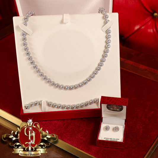 The "Halo" Set with Cubic Zirconia | The Cut Price Jewellers