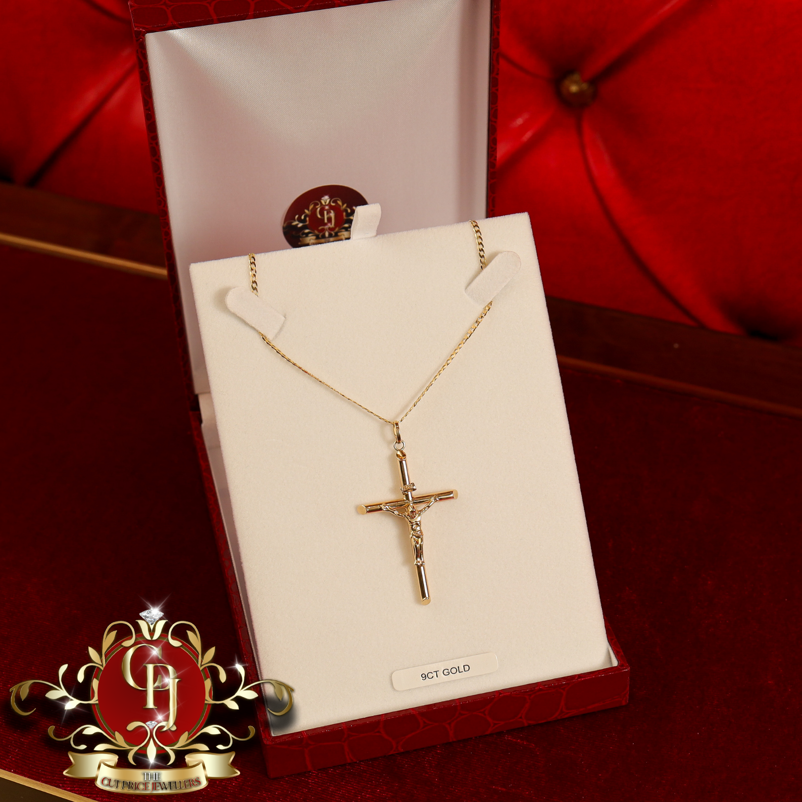 9ct Gold Crucifix with Chain