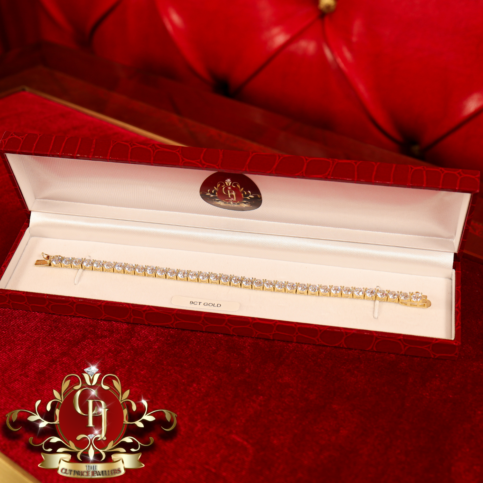 9ct Tennis Bracelet with Cubic Zirconia