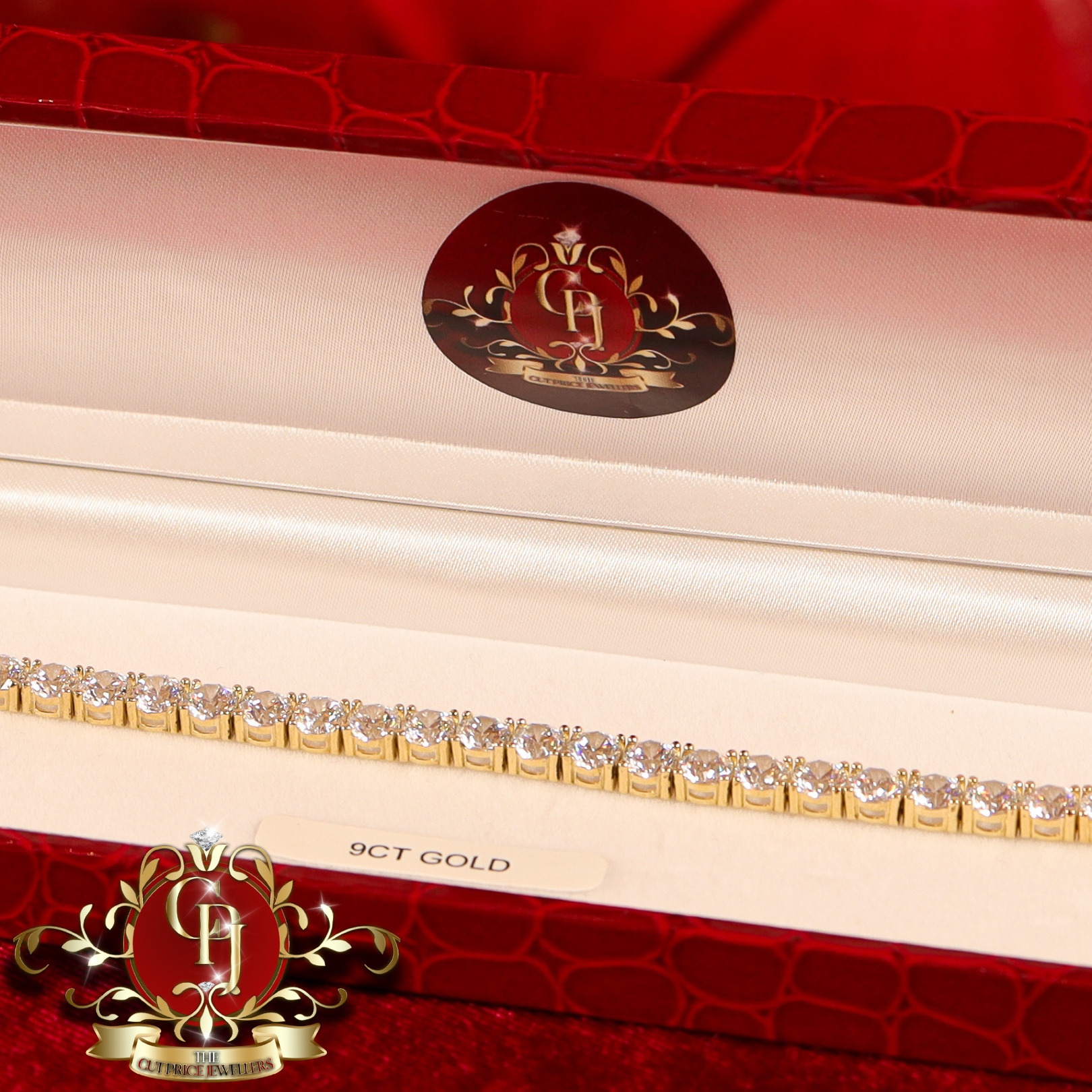 9ct Tennis Bracelet with Cubic Zirconia