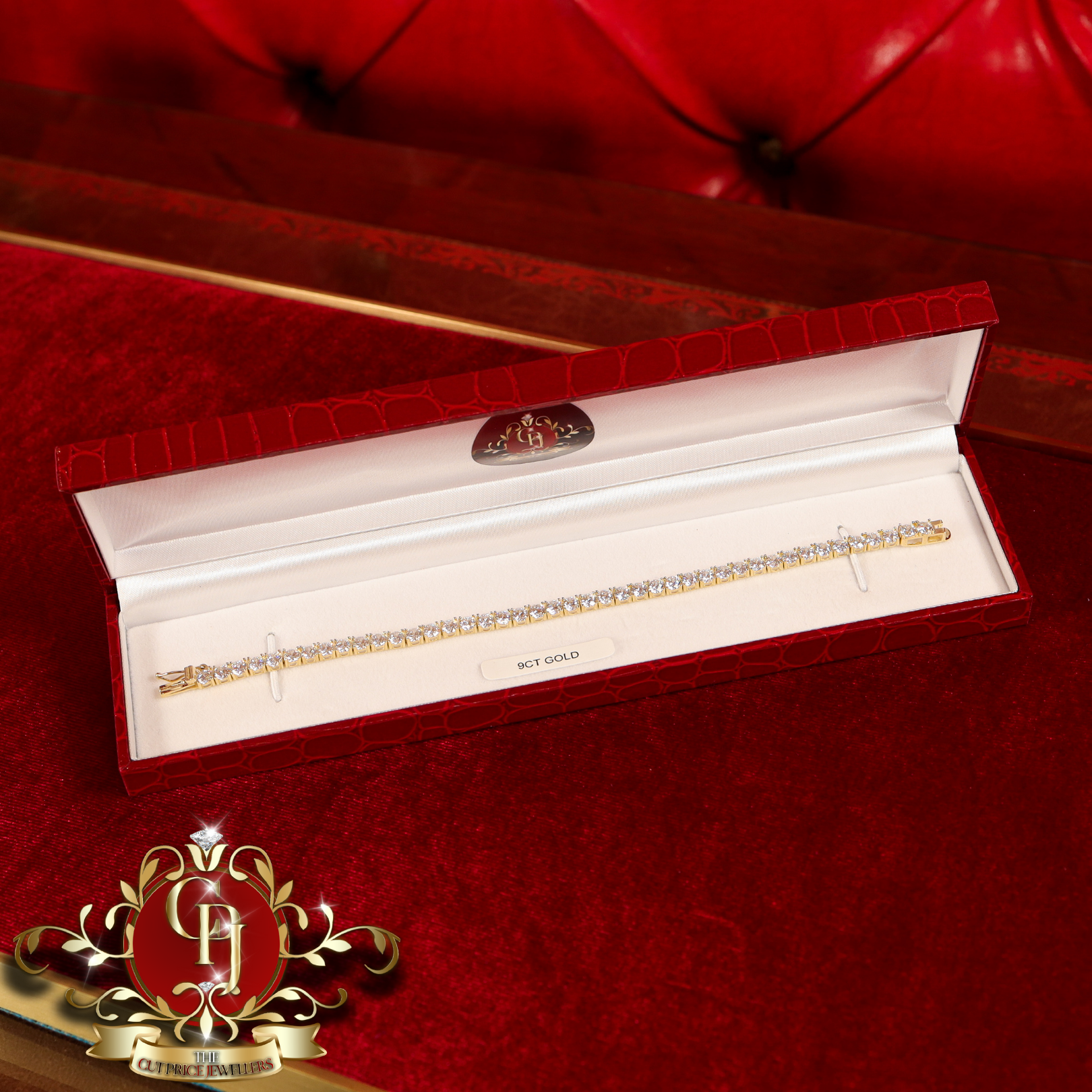 9ct Tennis Bracelet with Cubic Zirconia