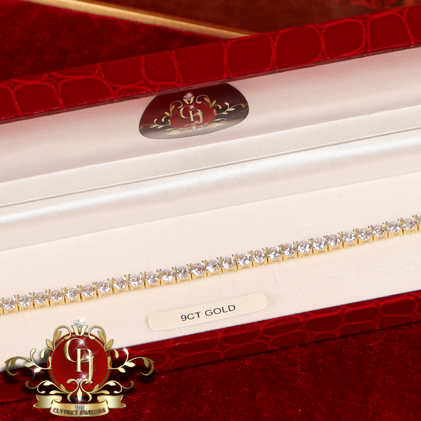 9ct Tennis Bracelet with Cubic Zirconia
