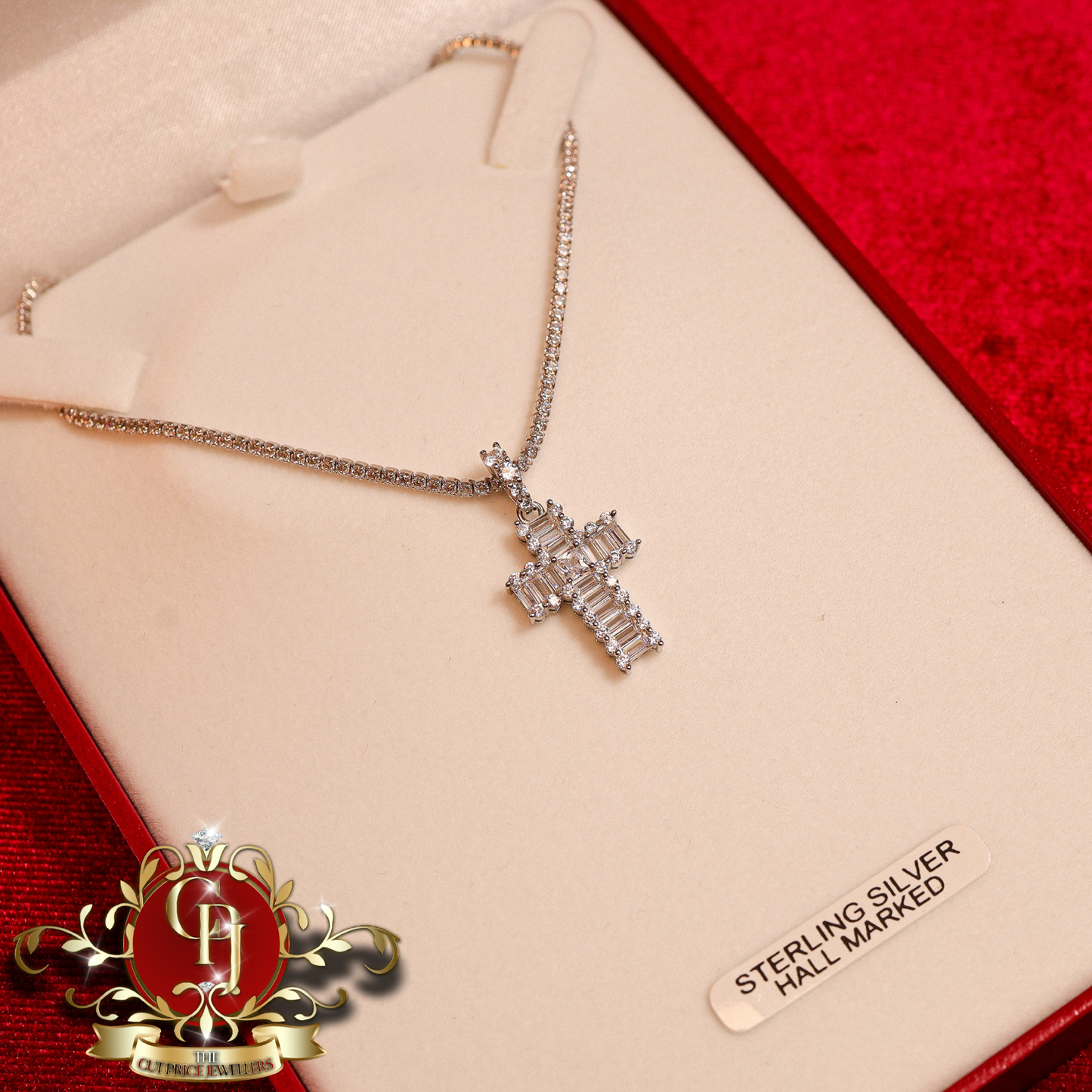 The "Athena" Cross & Tennis Chain | The Cut Price Jewellers