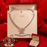 Baguette Initial Tennis Set with Earrings