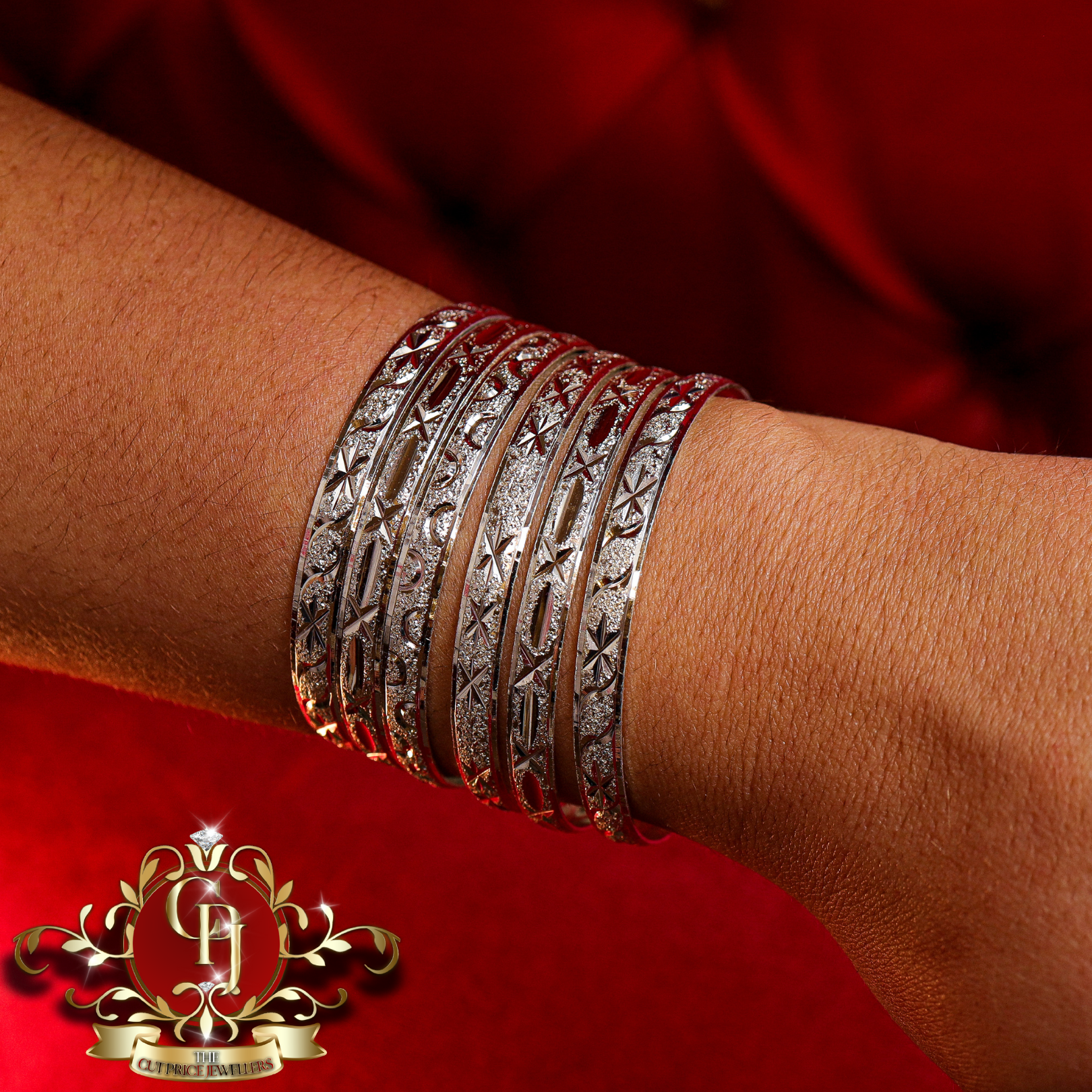 Silver Colour Bangle Set of 6 Bangles