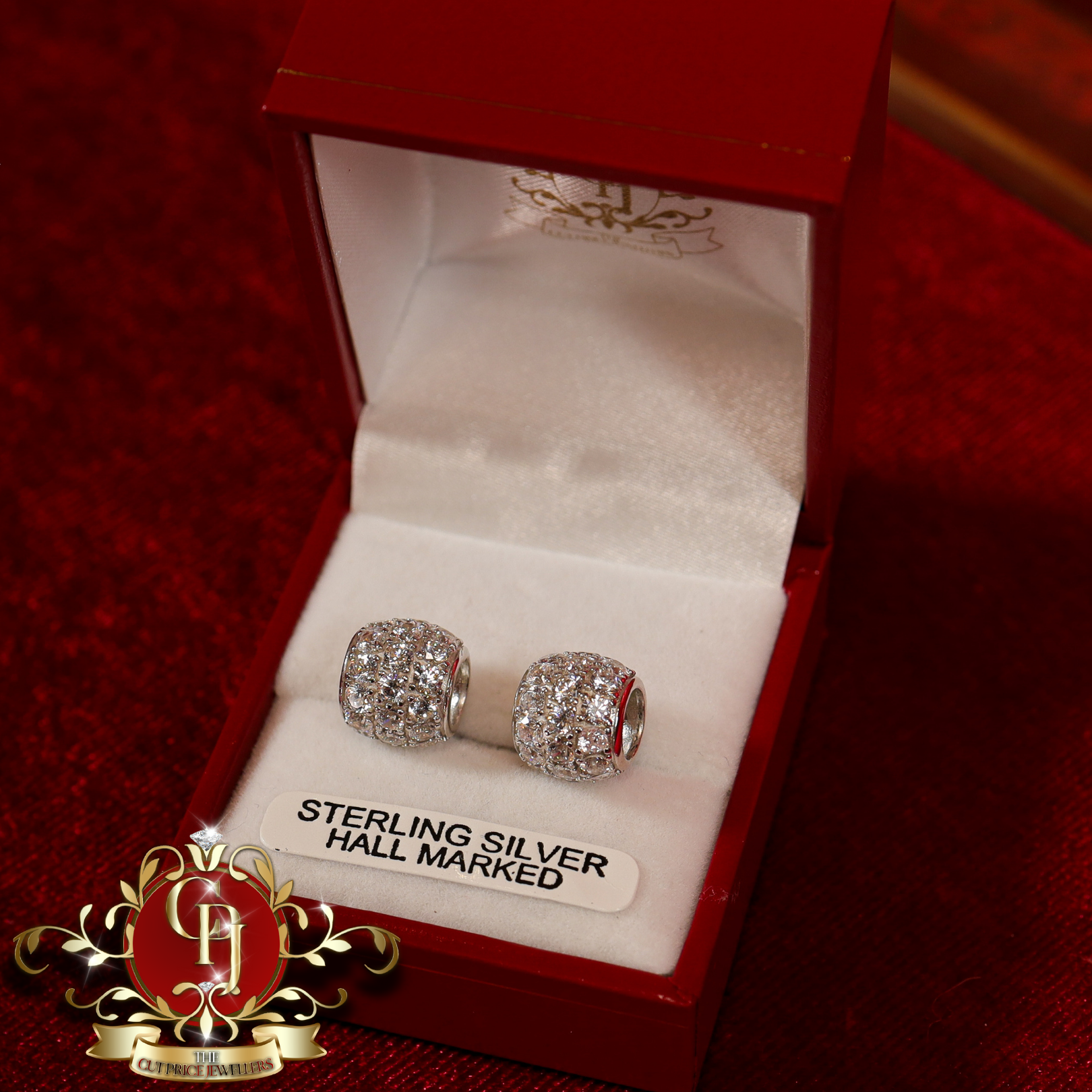 Sterling Silver Cubic Zirconia Balls (Set of 2)