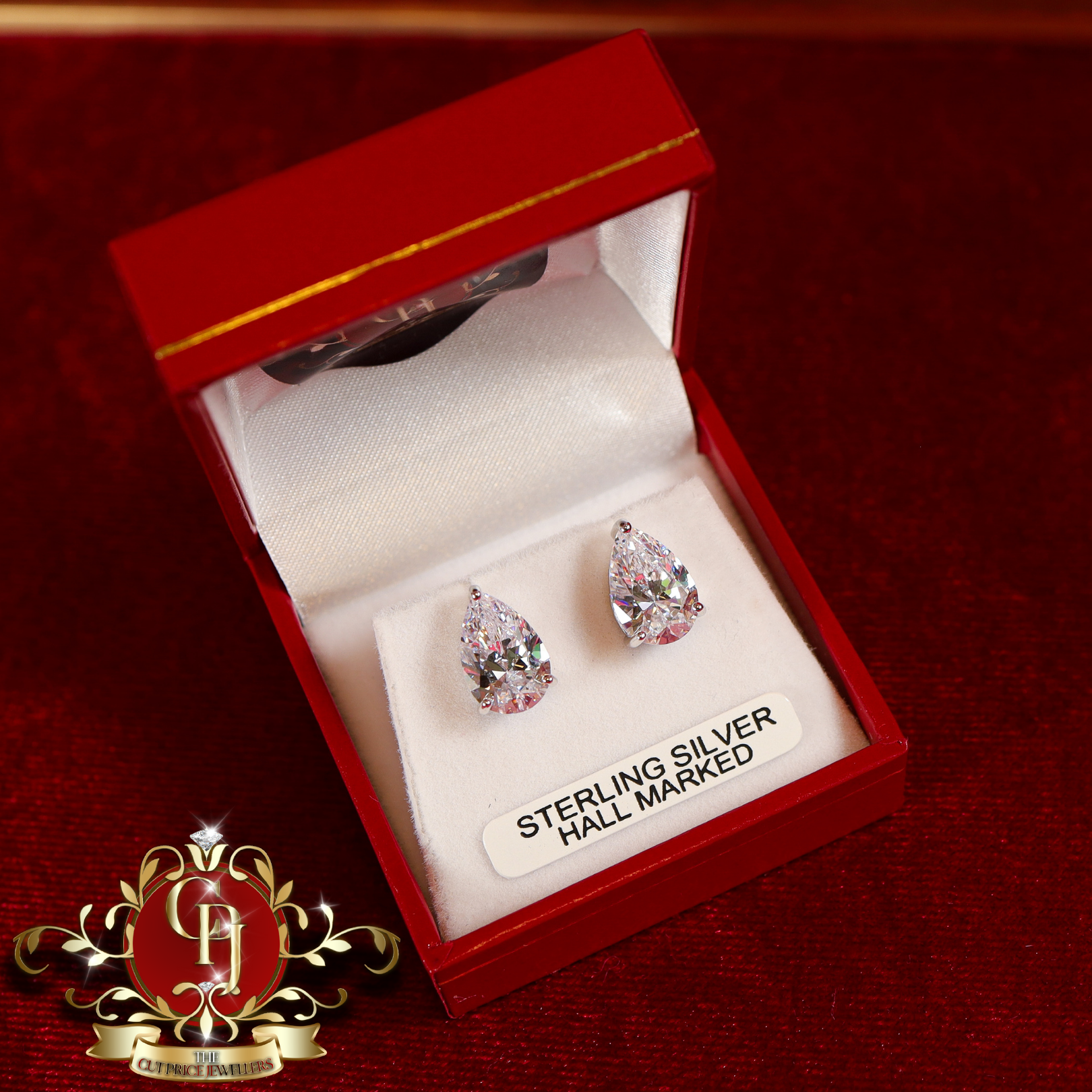 Cubic Zirconia Pear Drop Earrings