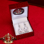 Sterling Silver Pear Earrings with Cubic Zirconia