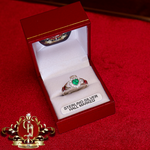 Sterling Silver Claddagh Ring with Green Cubic Zirconia