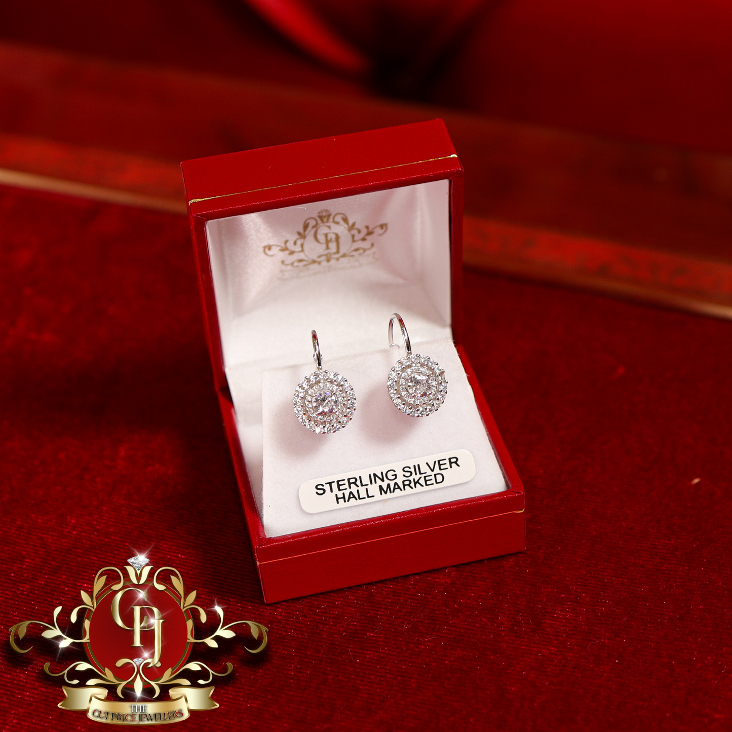 The "Delta" Drop Earrings (Sterling Silver with Cubic Zirconia) | The Cut Price Jewellers