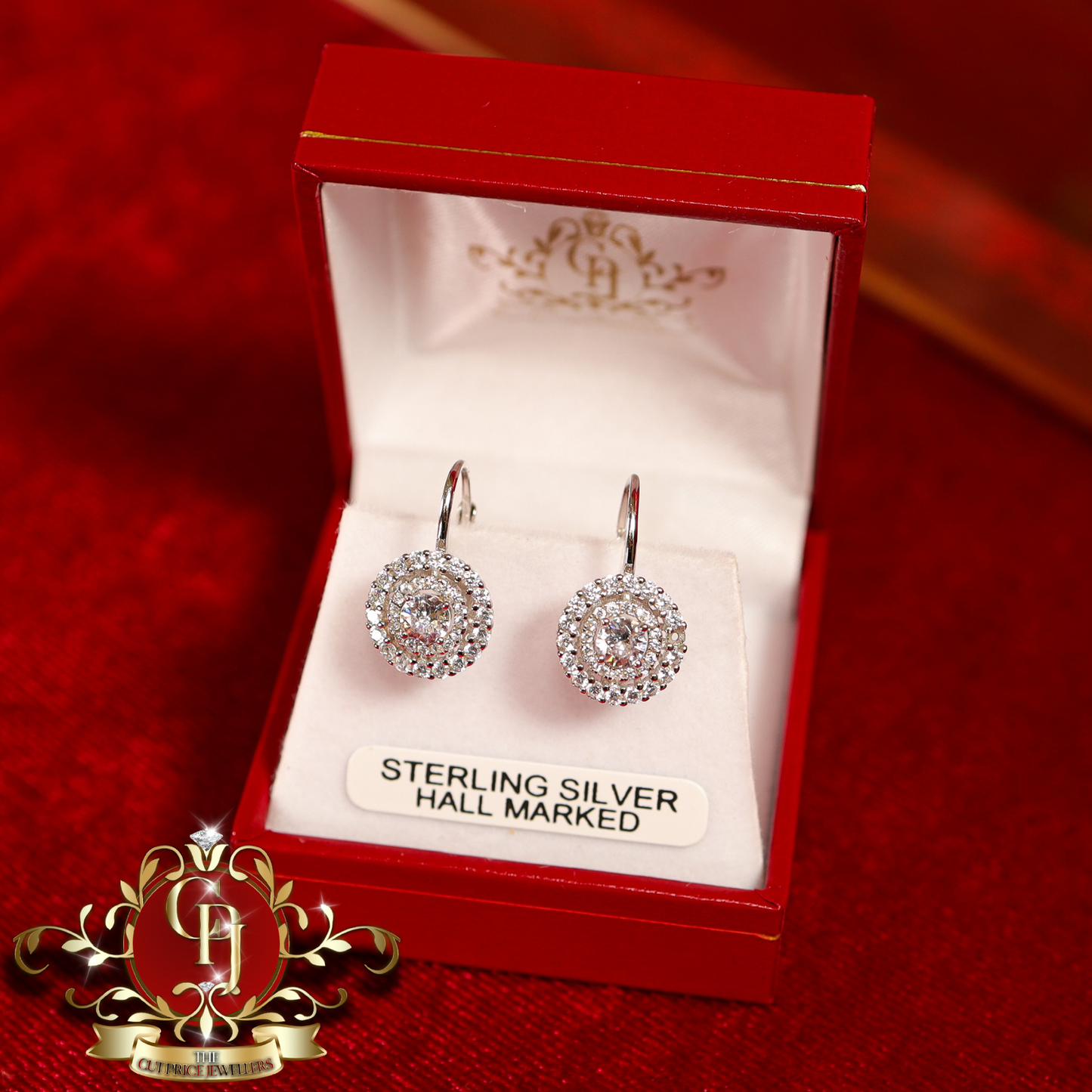 The "Delta" Drop Earrings (Sterling Silver with Cubic Zirconia) | The Cut Price Jewellers