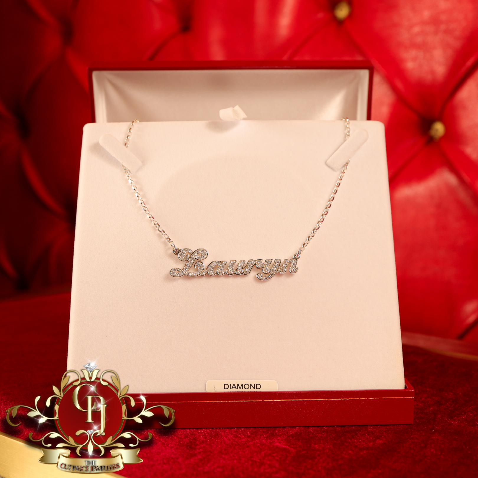Handmade Fully Diamond Sterling Silver Name Chain