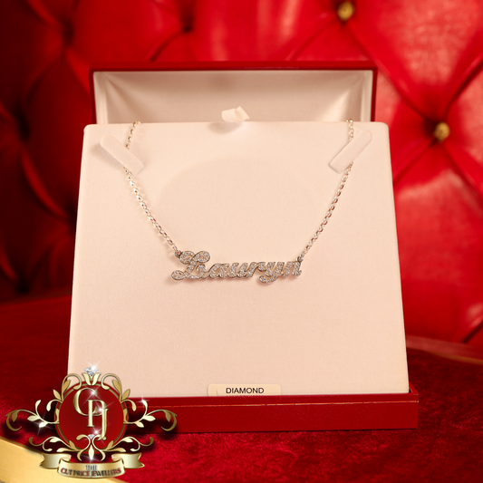 Handmade Fully Diamond Sterling Silver Name Chain | The Cut Price Jewellers