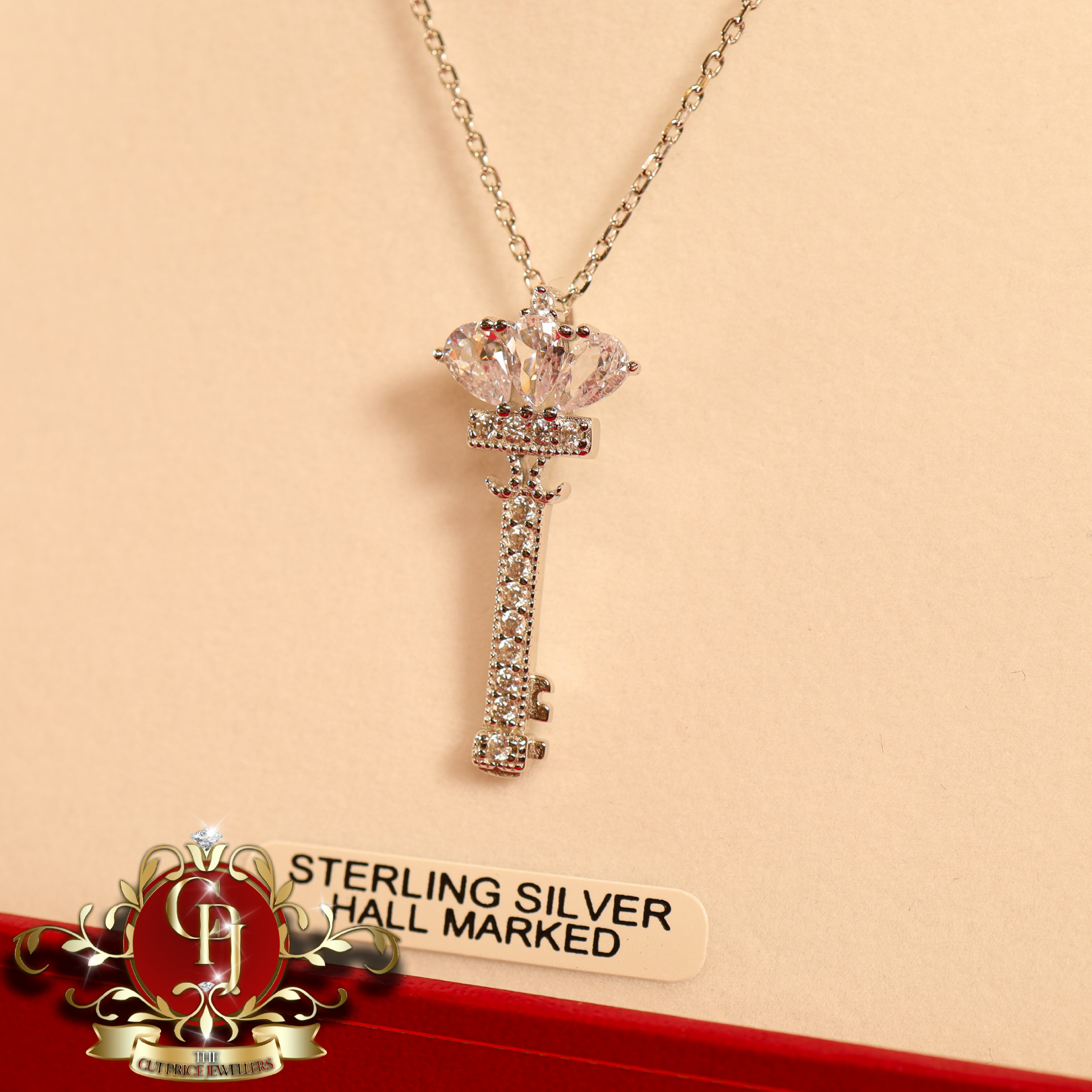 CHRISTMAS DROP NO.4: The "Dream Key" Pendant (Sterling Silver with Cubic Zirconia) | The Cut Price Jewellers