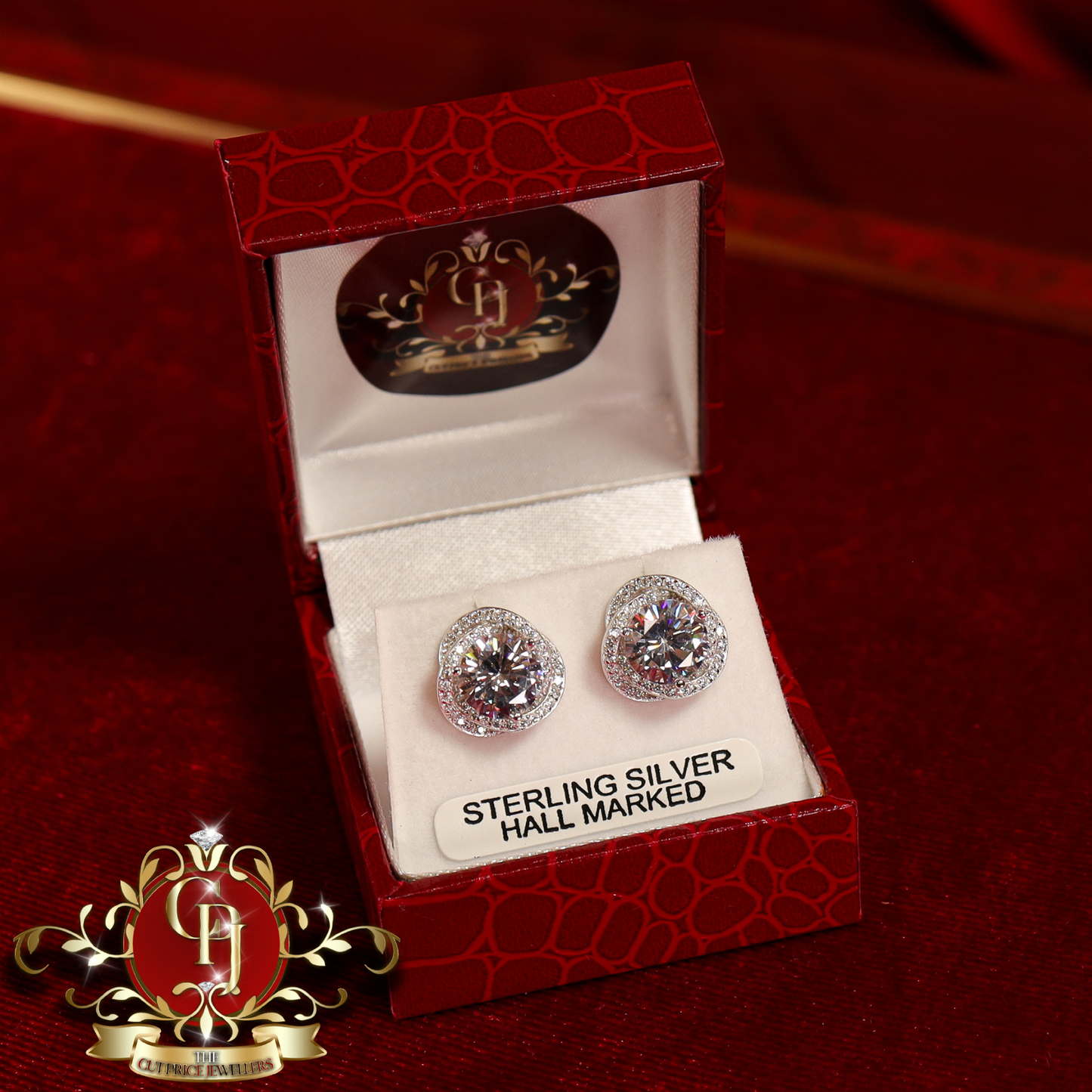 CHRISTMAS DROP NO.3: "Elsie" Studs (Sterling Silver with Cubic Zirconia) | The Cut Price Jewellers