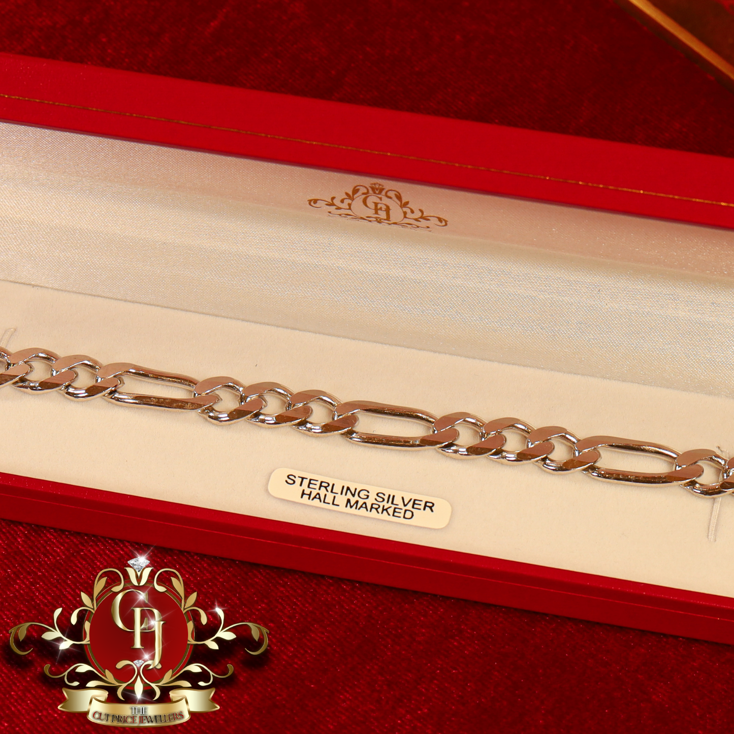 Sterling Silver Figaro Bracelet | The Cut Price Jewellers