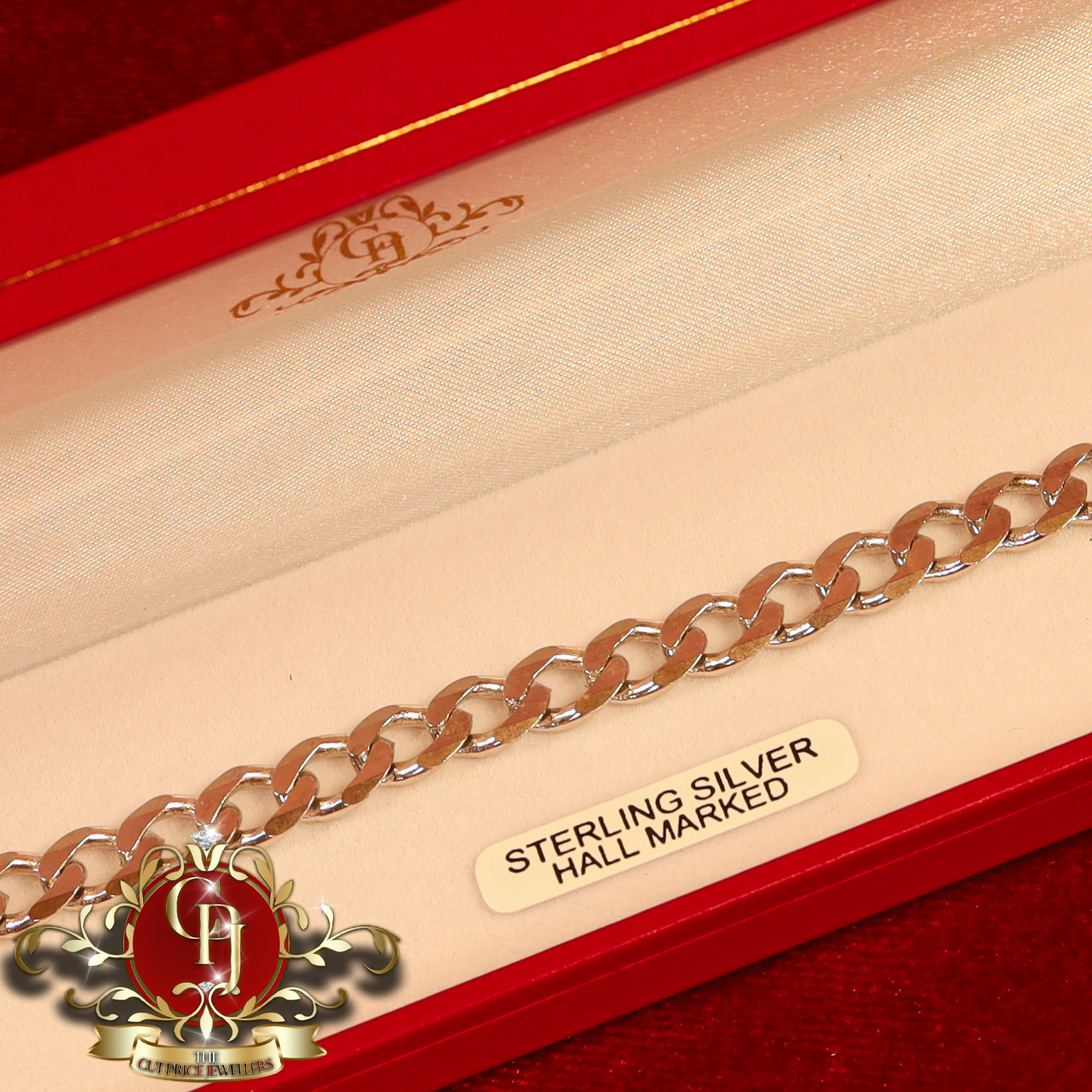 Sterling Silver Flat Curb Bracelet