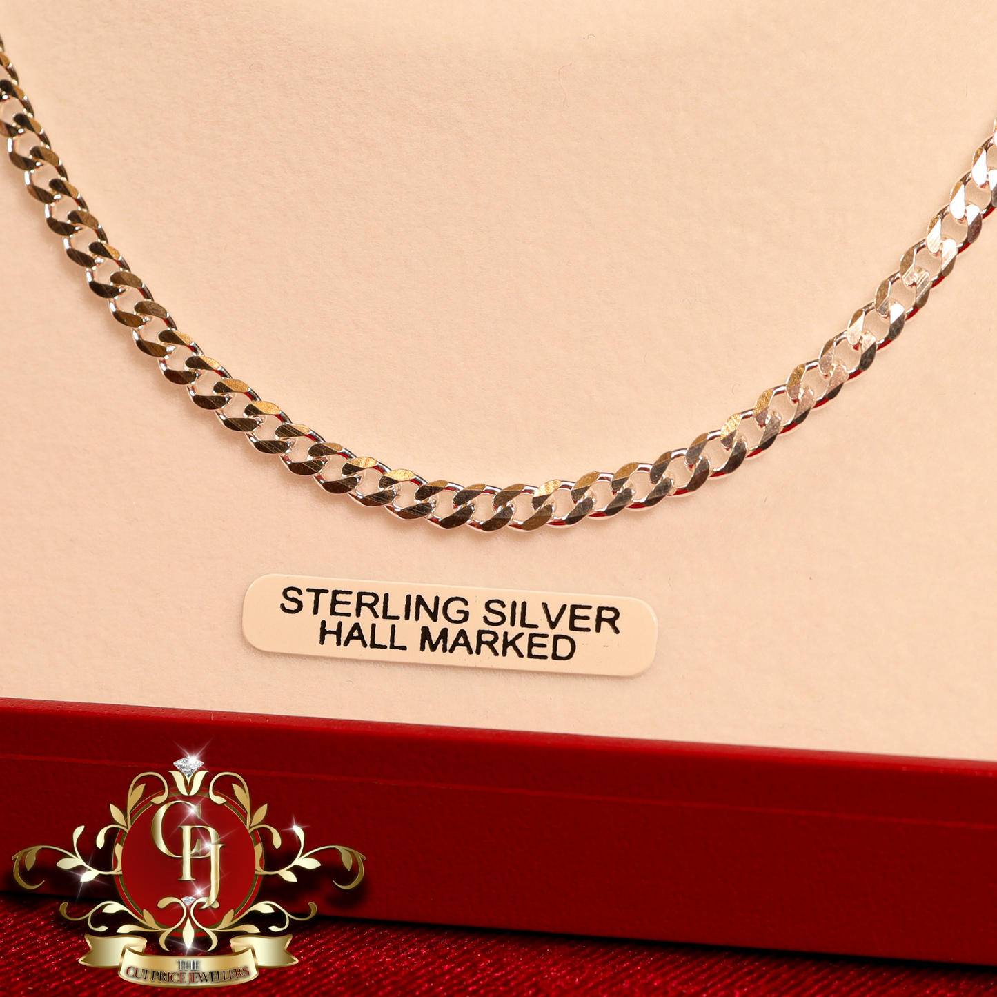 Sterling Silver Flat Curb Chain | The Cut Price Jewellers