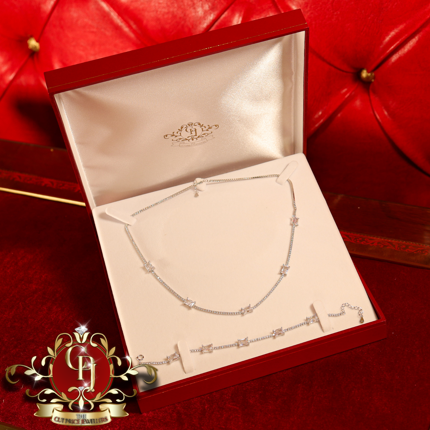 The "Florence" Set (Sterling Silver with Cubic Zirconia) | The Cut Price Jewellers