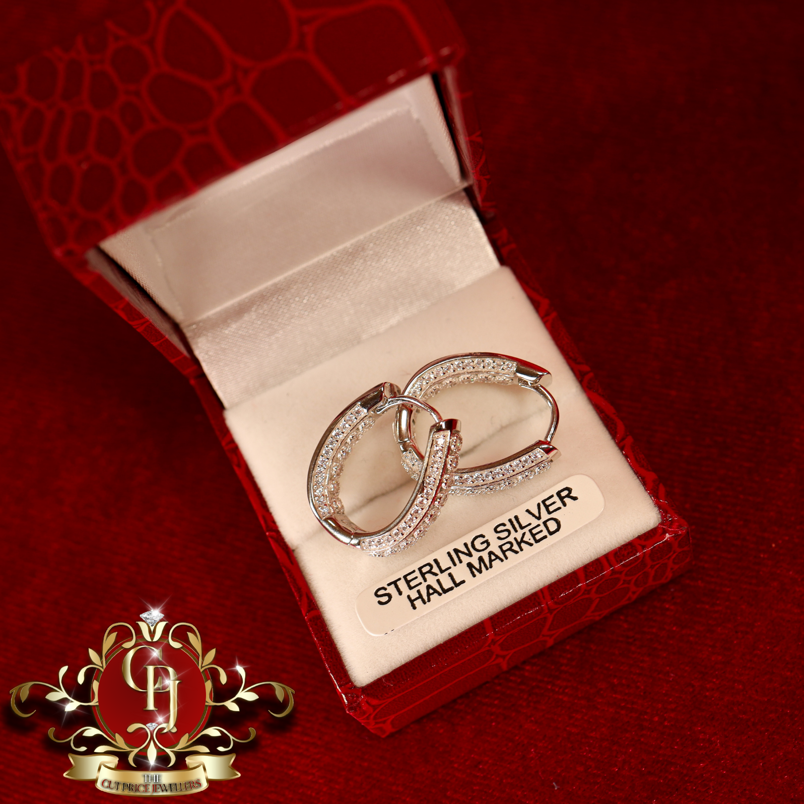 CHRISTMAS DROP Hoop Earrings (Sterling Silver)