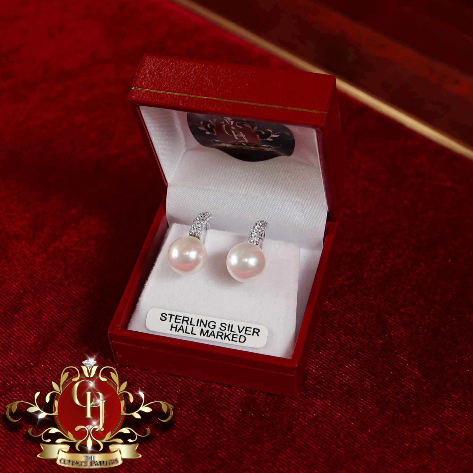 CHRISTMAS DROP Pearl Drop Earrings (Sterling Silver)