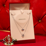 Sterling Silver "Hamsa" Duo Chain with Cubic Zirconia