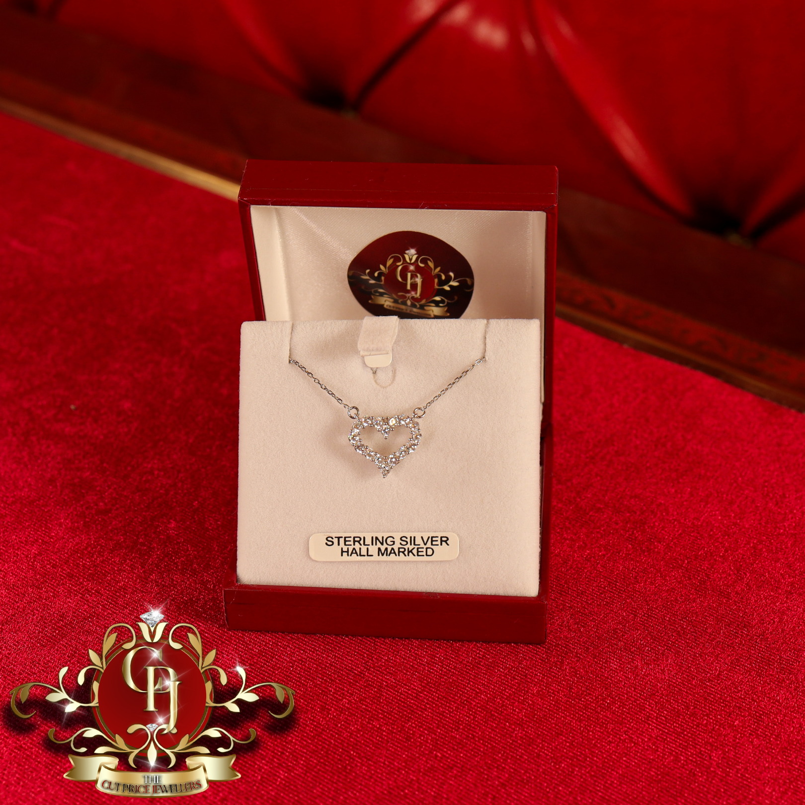 The "Love Heart" Chain (Sterling Silver with Cubic Zirconia)