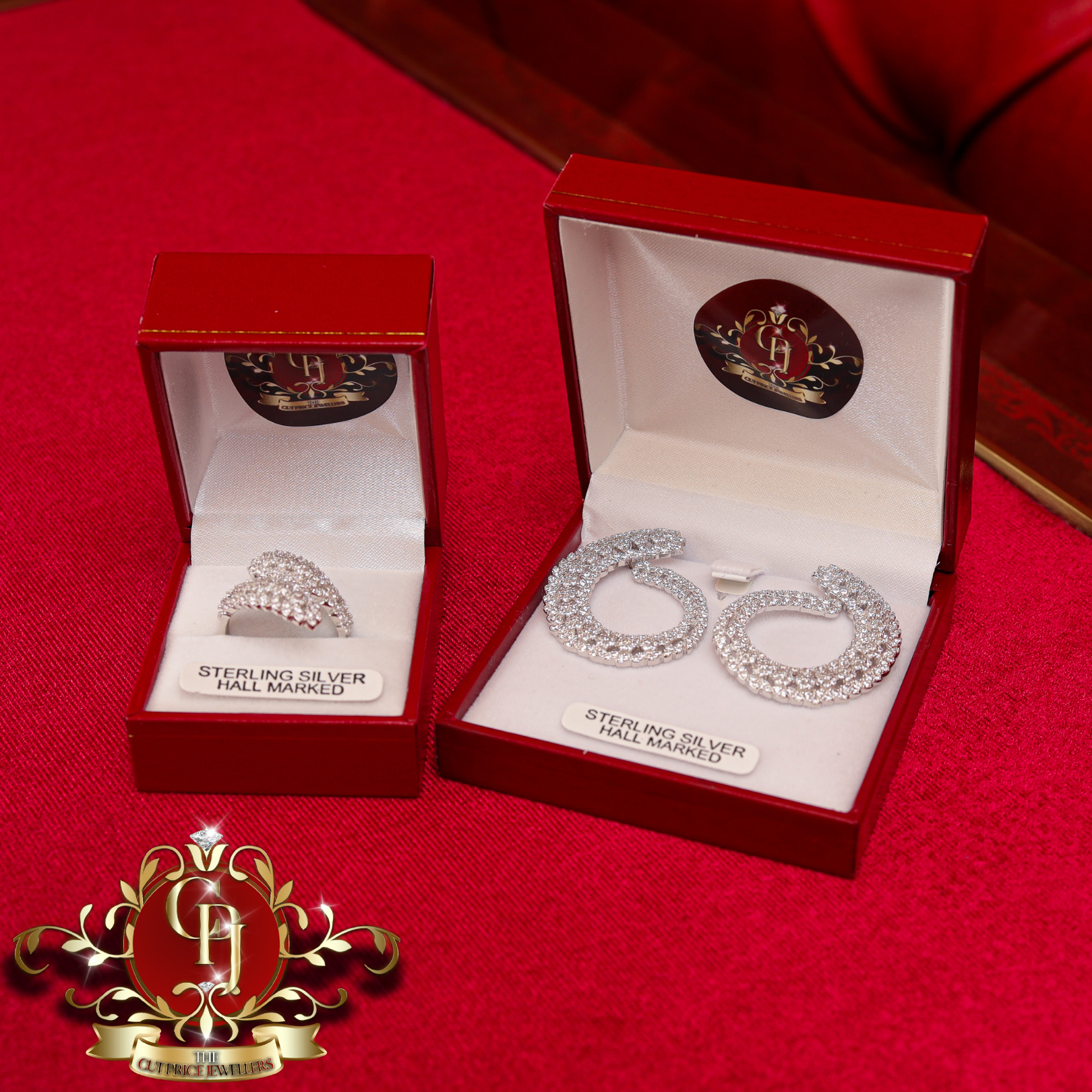 Sterling Silver Earrings & Ring Set Saibh