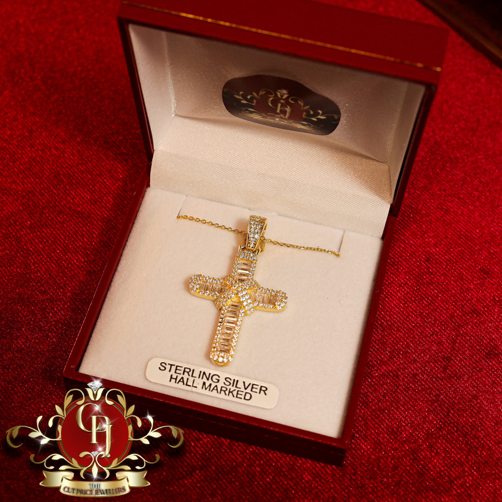 The "Indy" Gold-Plated Sterling Silver Cross & Chain