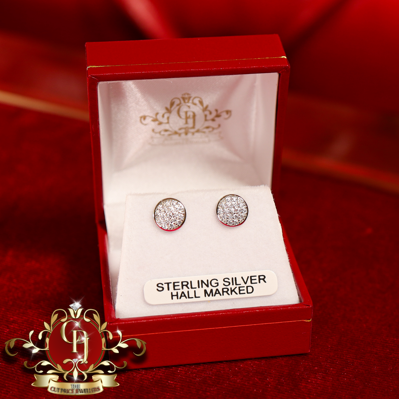 The "Jenny" Stud Earrings (Sterling Silver with Cubic Zirconia)