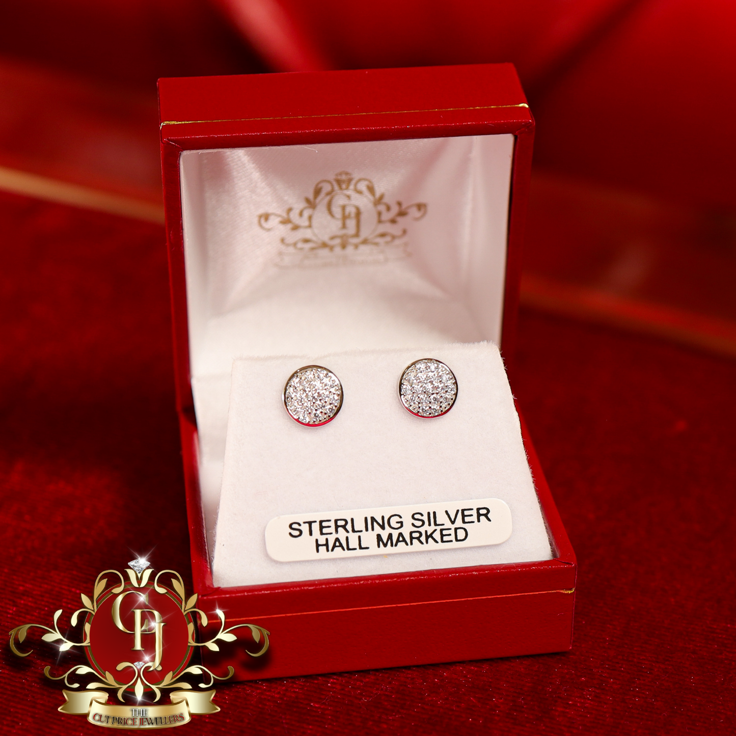 The "Jenny" Stud Earrings (Sterling Silver with Cubic Zirconia) | The Cut Price Jewellers