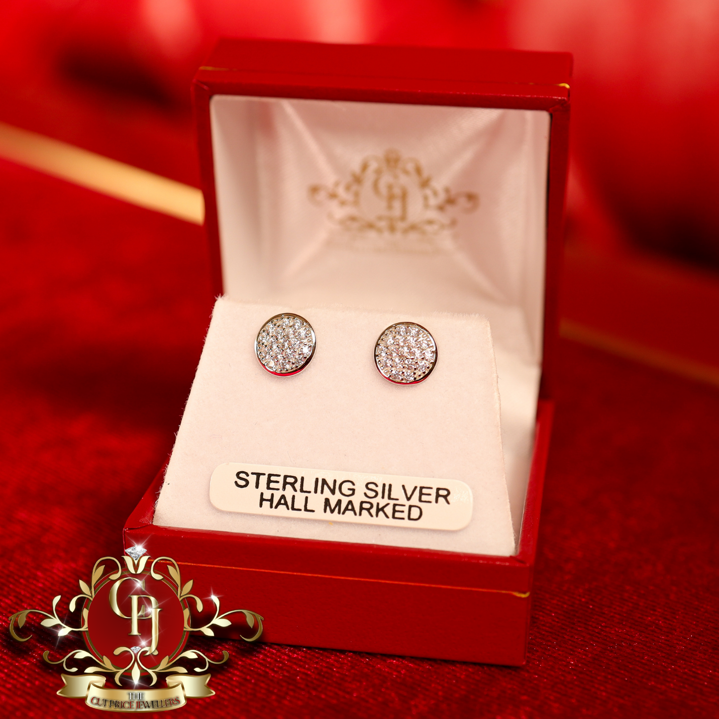 The "Jenny" Stud Earrings (Sterling Silver with Cubic Zirconia) | The Cut Price Jewellers