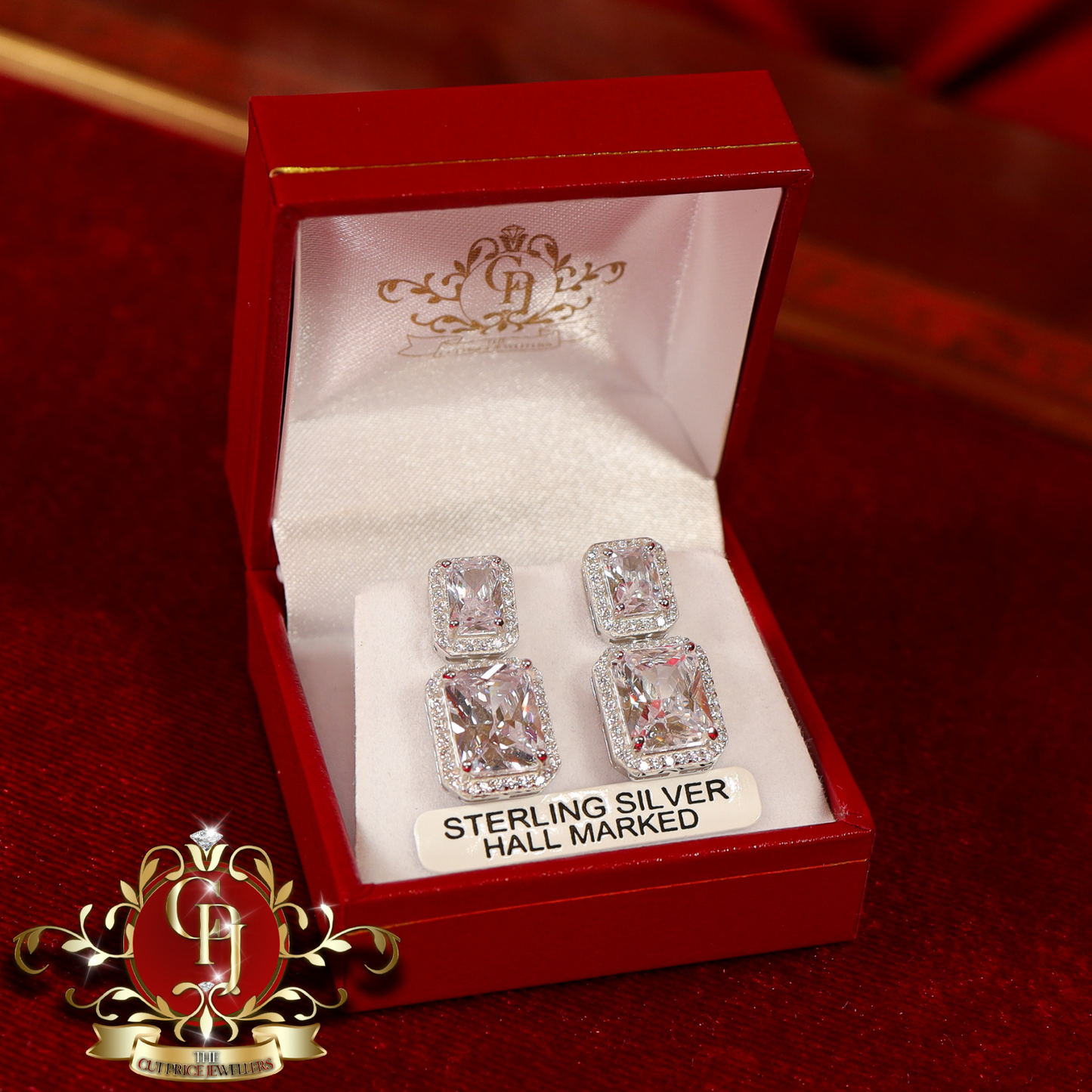 CHRISTMAS DROP NO.6: "Jovie" Drop Earrings (Sterling Silver with Cubic Zirconia) | The Cut Price Jewellers