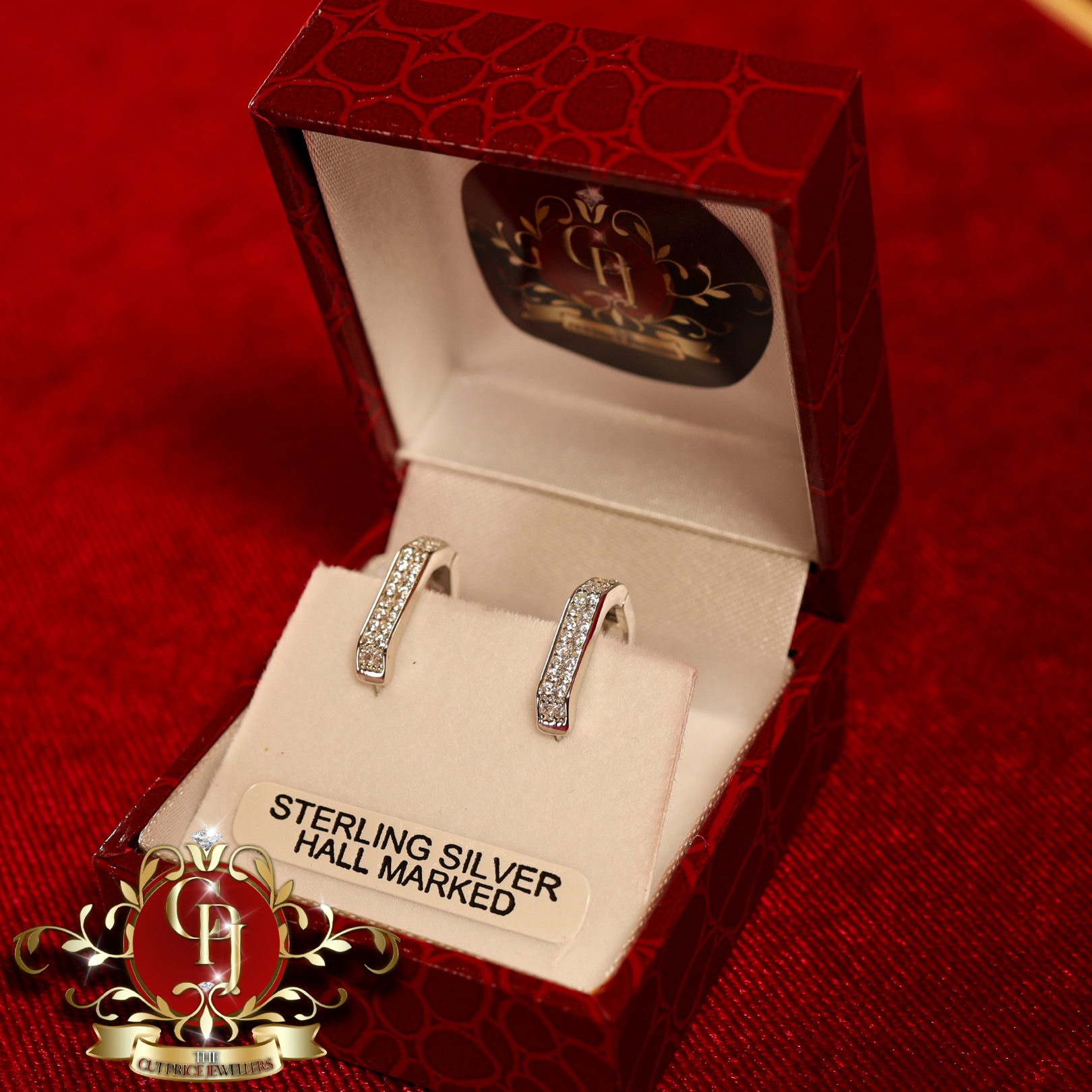 CHRISTMAS DROP Hoop Earrings (Sterling Silver)