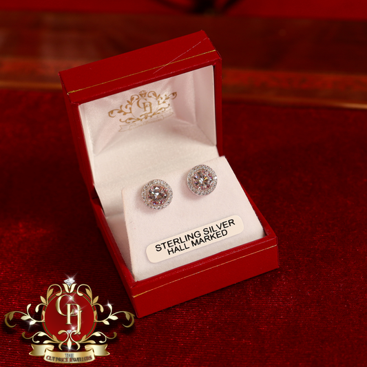 CHRISTMAS DROP NO.5: "Kora" Stud Earrings (Sterling Silver with Cubic Zirconia) | The Cut Price Jewellers