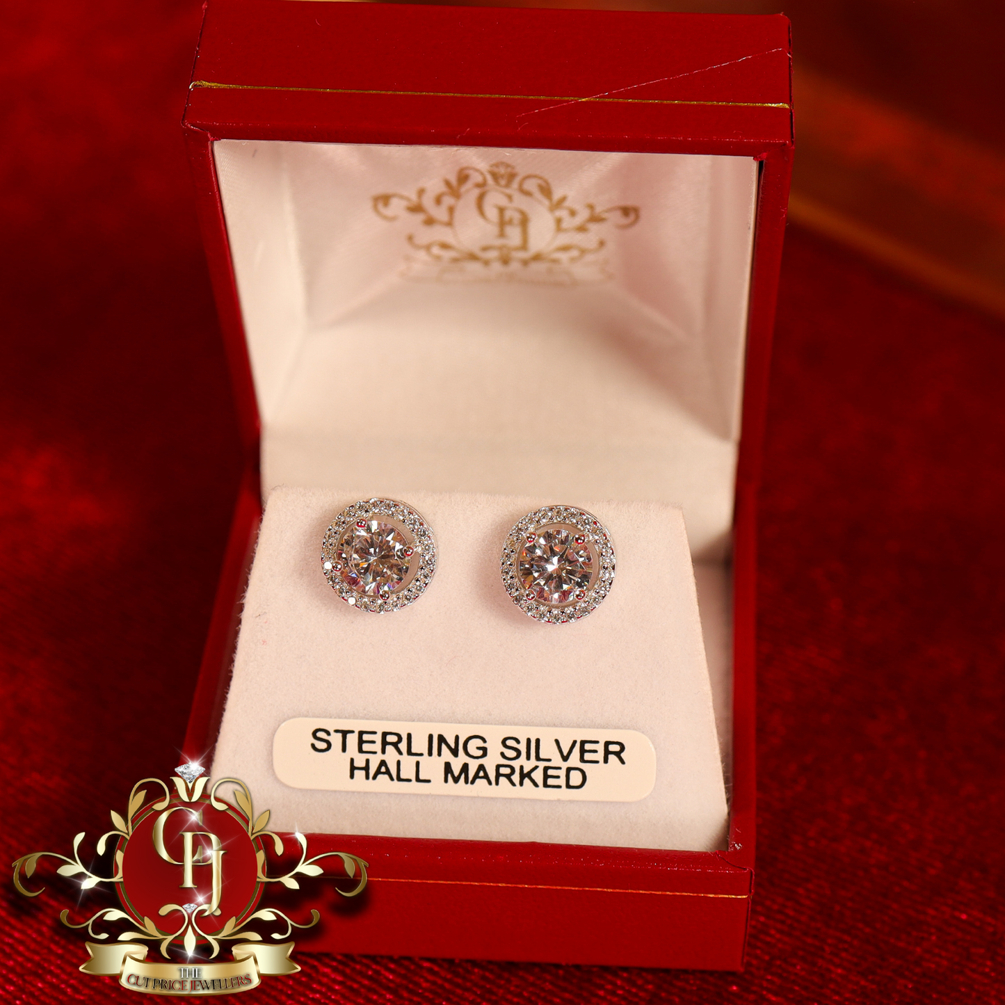 CHRISTMAS DROP NO.5: "Kora" Stud Earrings (Sterling Silver with Cubic Zirconia) | The Cut Price Jewellers