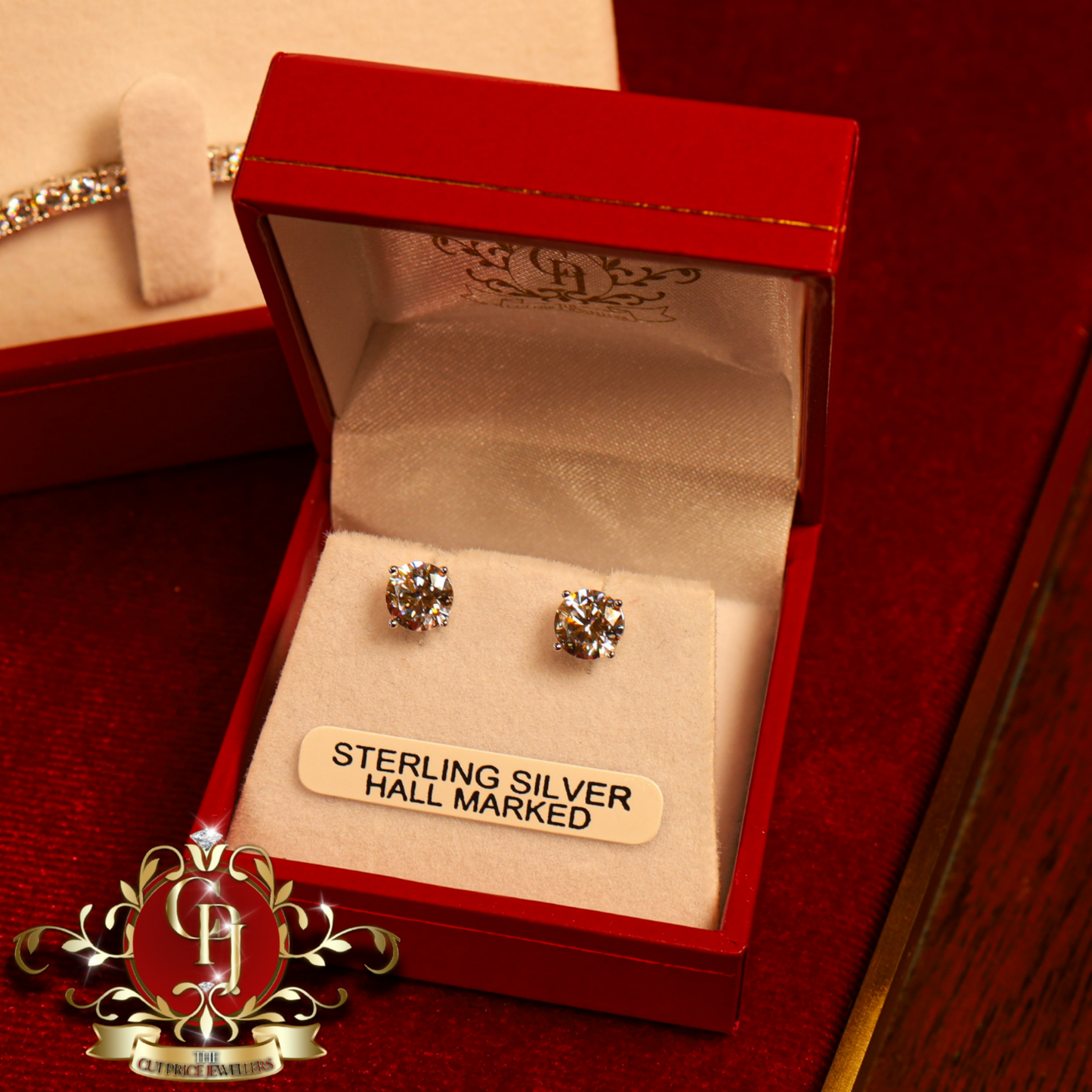 "Leah" Sterling Silver Cross Tennis Set with Earrings | The Cut Price Jewellers