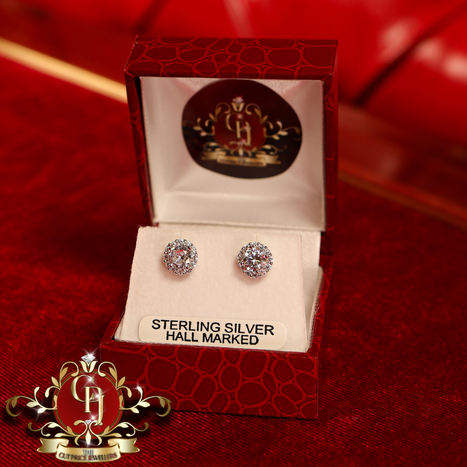 CHRISTMAS Studs (Sterling Silver with Cubic Zirconia)
