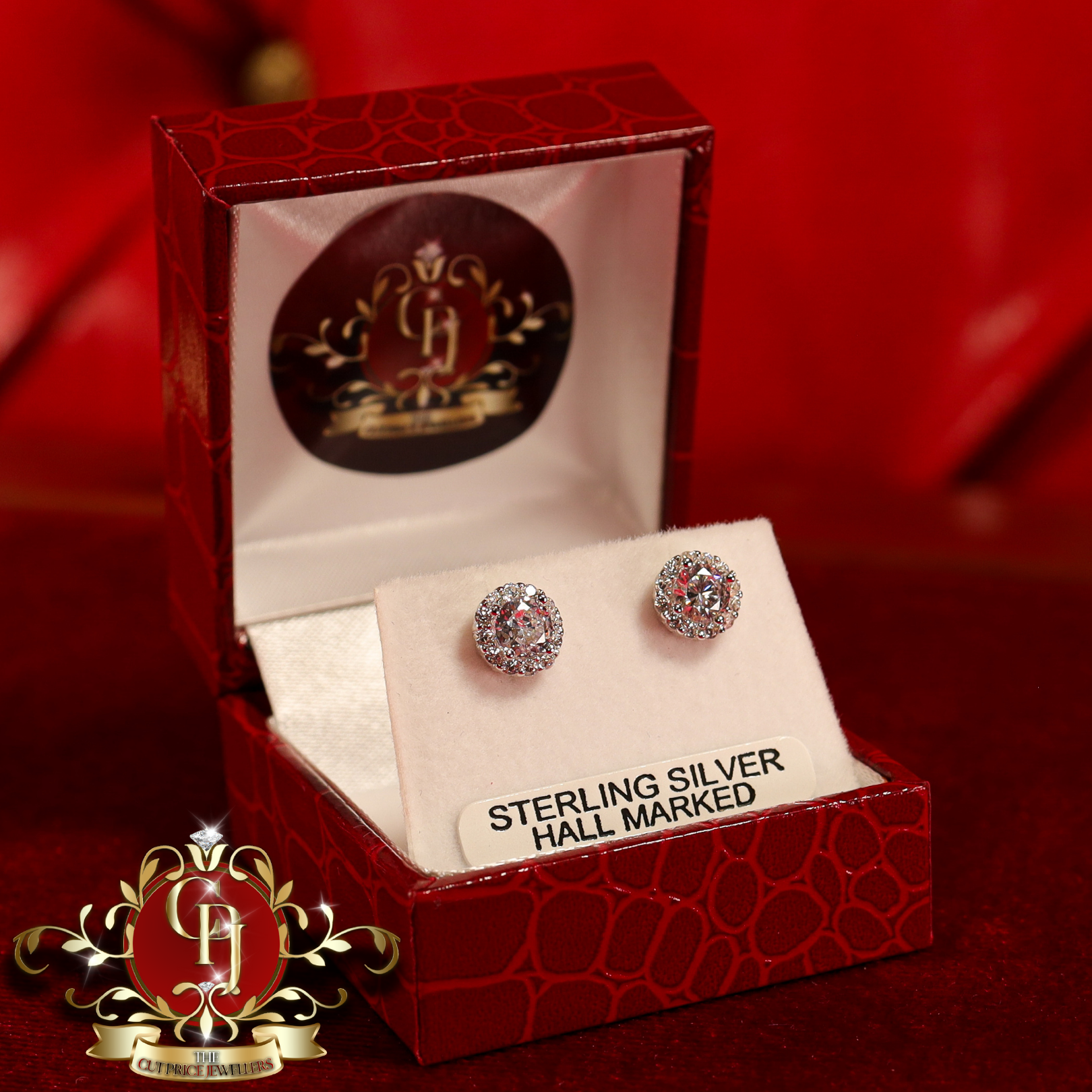CHRISTMAS Studs (Sterling Silver with Cubic Zirconia)