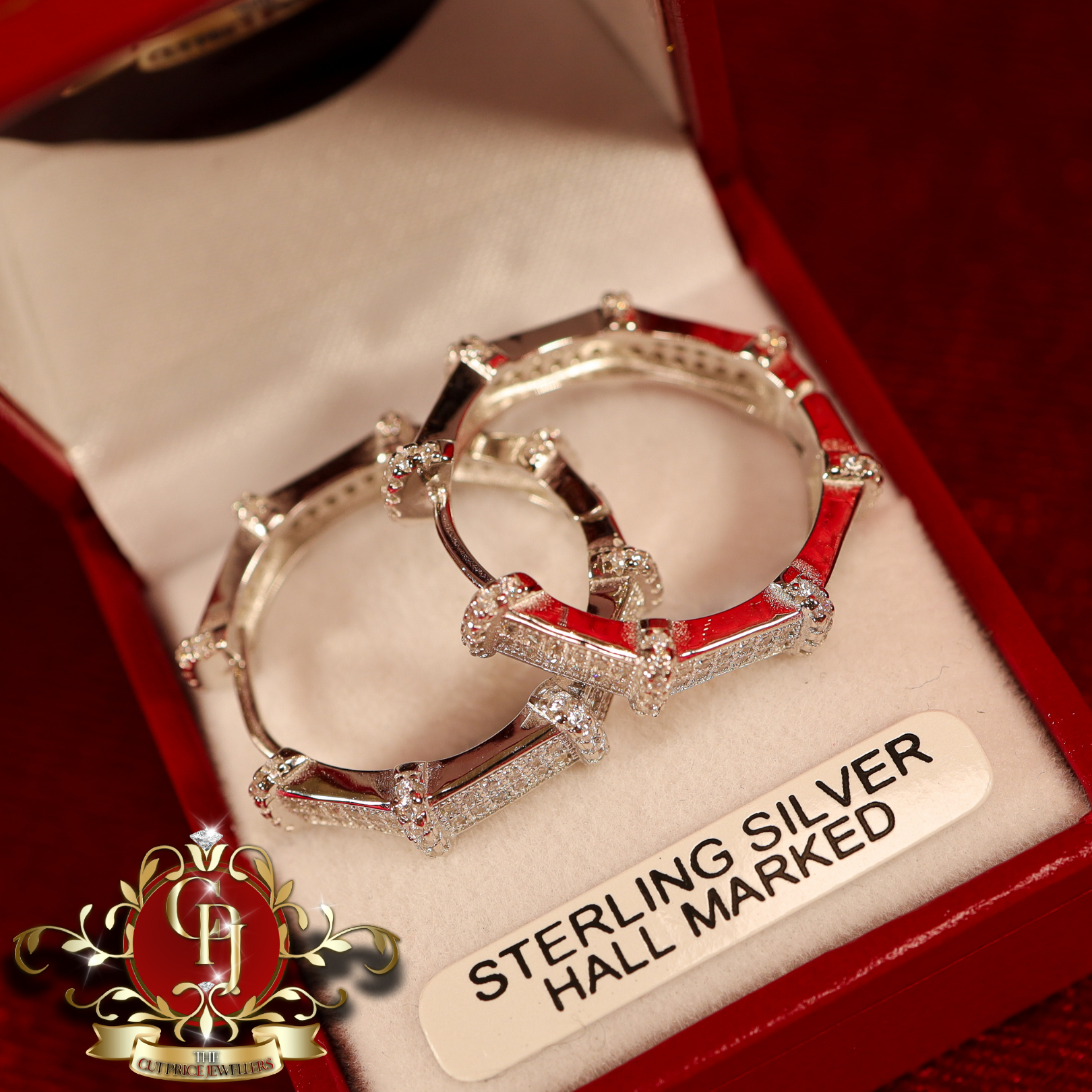CHRISTMAS DROP NO.4: "Londyn" Hoop Earrings (Sterling Silver with Cubic Zirconia) | The Cut Price Jewellers